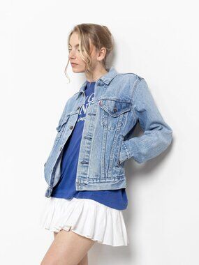 Vintage Levi's Denim Jacket, Faded Light Wash, Women's Small